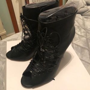 Aldo black lace up booties